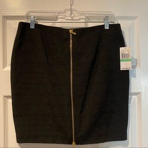 NWT Michael Kors Black Zipper Front Skirt